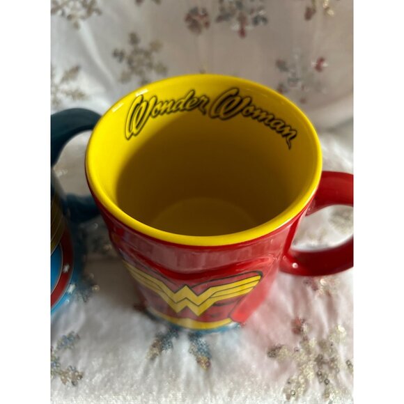 Set Of Wonder Woman Ceramic Mugs By Silver Buffalo Hand Wash DC Comics Licensed - Picture 3 of 10